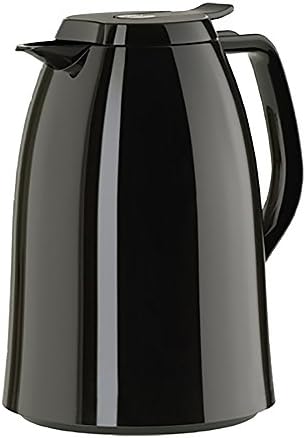 Emsa 517009 ulcior vidat Mambo | 1,5 litri | Închidere rapidă cu vârf | 100% strâns | Se pastreaza cald timp de 12 ore / rece timp de 24 de ore Negru lucios