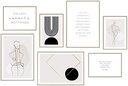 Set de afișe Hyggelig Home Premium - 7 imagini potrivite într-un set elegant - Decorare de perete cu tablouri de colaj - Set abstract - fără cadru