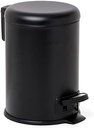 Coș de cosmetice TATAY cu pedală din oțel inoxidabil, capacitate 3L, interior detașabil, închidere moale, fără BPA, culoare neagră. Dimensiuni: 17,5 x 22,5 x 25 cm.