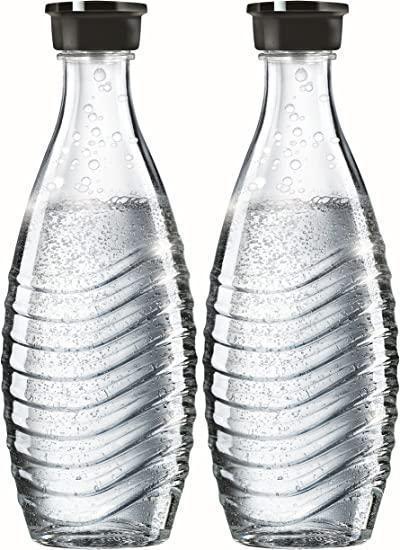Carafa de sticlă SodaStream DuoPack, sticle de schimb potrivite pentru aparatul de sifon SodaStream Crystal și Penguin, 2 carafe de sticlă de 0,6 L