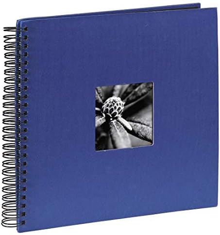 Album foto Hama Jumbo 36x32 cm (album spiralat cu 50 de pagini negre, carte foto cu separatoare din sticla, album pentru lipire si proiectare) albastru
