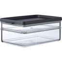 Mepal - Recipient frigider pentru mic dejun Duo Omnia - Recipiente pentru depozitarea alimentelor cu 2 straturi - Cutie de depozitare mezeluri si branza - Depozitare si organizare in bucatarie - 500 ml & 1200 ml - Negru