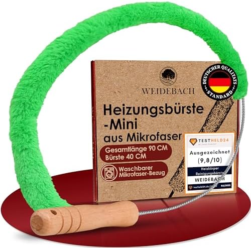 Perie pentru calorifer WEIDEBACH lungime totală 90 cm / perie 40 cm din microfibră, perie pentru curățarea radiatorului fără păr de animale, peria pentru radiator intră în fiecare colț, perie de încălzire stabilă și flexibilă