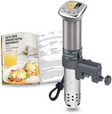 KitchenBoss Sous-Vide Cooker Sous-Vide Stick: Rețete LCD colorate | G321 Argint | Ultra-silențios | Motor DC fără perii | 1100 wați | IPX7 rezistent la apa