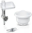 Set accesorii Bosch BakingSensation MUZ5BS1, mașină de tocat carne, bol de plastic, accesoriu pentru patiserie, disc perforat din oțel inoxidabil, 4 variante de patiserie, potrivit pentru seria 4
