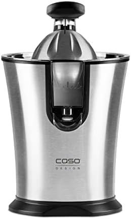 CASO CP 330 Pro - Presa de citrice de design, presa electrica si puternica de lamaie cu con de presa universal din otel inoxidabil, 160 wati, pentru toate citricele obisnuite, cu pornire automata, fara BPA
