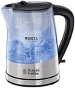 Fierbător electric Russell Hobbs Purity - 1 litru, 2200 W, filtru Brita, indicator de schimbare a cartuşului, iluminare albastră, plastic, detalii din oţel inoxidabil, argintiu - 22850-70