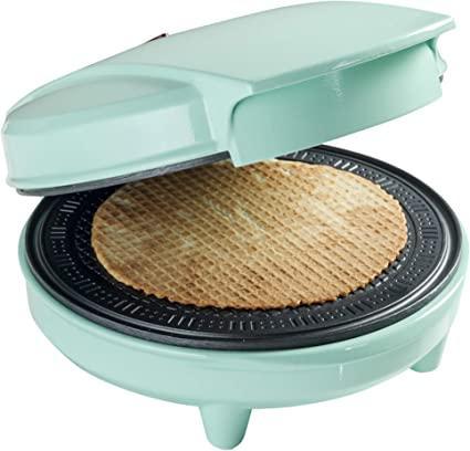 Bestron AWCM700 Mașină de con cu con, fier de porumb acoperit antiaderent, mașină de vafe cu 700 W, verde mentă, metal