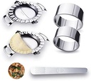 Set de găluște 5 piese, presă din oțel inoxidabil pentru găluște, formă de găluște și tăietor rotund, ușor de utilizat și de curățat