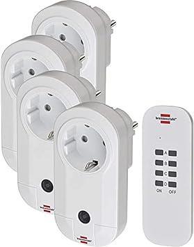 Set comutator radio Brennenstuhl RC CE1 4001, set de 4 prize radio controlate (utilizare in interior, cu emitator de mana si protectie sporita la contact) alb