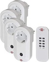 Set comutator radio Brennenstuhl RC CE1 4001, set de 4 prize radio controlate (utilizare in interior, cu emitator de mana si protectie sporita la contact) alb