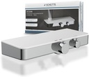 Set de robinet termostatic pentru duș Schuette 60535 Ocean, robinet robinet de protecție la opărire la 38 de grade, robinet de duș baterie monocomandă cu raft din sticlă securizată, alb