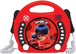 Lexibook, Miraculous Ladybug Cat Noir, CD Player, Programabil, Mufă pentru căști, Pentru copii, Funcționează la rețea sau cu baterie, Roșu/Negru, RCDK100MI