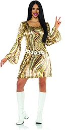 WIDMANN Rochie 70s Groovy Hippie Hits Anii 70 Anii 80 Mini rochie cu maneca trompeta, xl