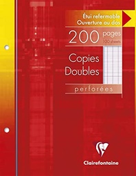 Clairefontaine 4411C Pachet de 5 x 200 de copii Perforate dublu 17 x 22 200 pagini