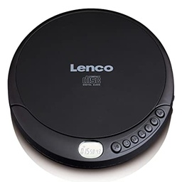 Lenco CD-200 Discman CD player cu display LCD - Funcție baterie și rețea - Funcție carte audio - Include căști stereo, cablu H USB de încărcare Negru, cu antișoc