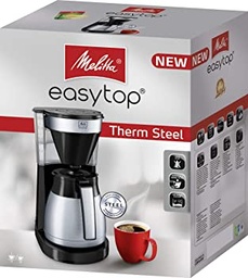 Melitta 6764913 1023-10 Aparat de cafea cu filtru din oțel EasyTop Therm, oțel inoxidabil, plastic, negru