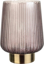 Pauleen 48137 Lampă de masă mobilă Fancy Glamour Lampă de masă din sticlă Funcție temporizator Lampă din sticlă cu baterie 6H fără cablu Taupe Sticlă/Metal