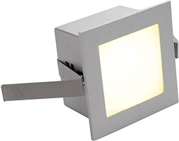 SLV Frame Basic | Încastrat LED, lampă de perete și tavan pentru instalare, lampă de perete, spot încastrat, iluminat scară LED, lampă treaptă, lampă scară | LED interior, 3000K, gri argintiu [Clasa de energie G]