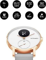 Withings Steel HR - Hybrid Smartwatch - tracker de activitate cu GPS conectat, măsurători ale ritmului cardiac, monitorizare a somnului, notificări pentru smartphone, rezistent la apă și o autonomie a bateriei de 25 de zile