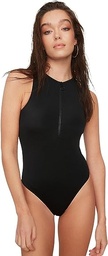 TRENDYOL Costum de baie tricotat cu fermoar simplu pentru femei