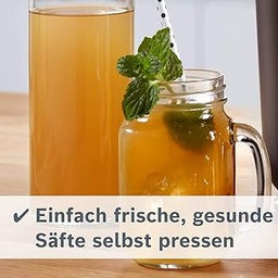Accesoriu pentru presa de fructe Bosch MUZ45FV2, accesoriu pentru mașina de tocat carne, pentru presarea fructelor și legumelor moi, cu protecție împotriva stropilor, potrivit pentru MUM 4, MUM Series 2 și MUM 5, negru
