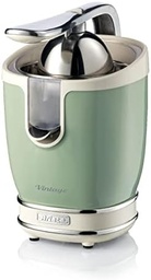 Presă de citrice Ariete Vintage 413, storcator electric retro cu pârghie, 2 conuri de presare pentru fructe mari și mici, gura fără picurare, motor silențios, stoarcere profesională, 85 W, bej