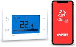 Termostat de încălzire inteligent - Termostat de încălzire WiFi, programare săptămânală, controlabil prin smartphone cu iOS și Android, compatibil cu Alexa și Google Home, negru, baterie VEMER VE788700 Tuo Wifi