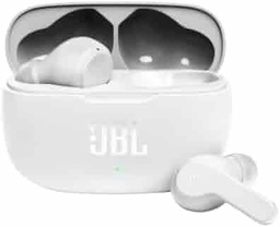 Căști Bluetooth JBL Wave 200 TWS true wireless în ureche în alb - căști fără fir cu microfon integrat - muzică în flux până la 20 de ore - cu carcasă de încărcare inclusă