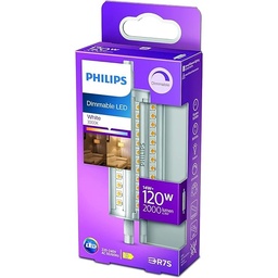 Lampă Philips cu tijă LED R7S, 120 W, 118 mm, formă tijă, reglabilă, alb neutru
