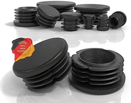 dopuri lamelare PD® rotunde 50 mm pentru țeavă rotundă - capace rotunde din plastic PE - dopuri țevi 50 mm pentru acoperirea țevilor țevi de oțel, țevi din oțel inoxidabil, țevi de aluminiu și profile de aluminiu - dopuri rotunde negre - 4 buc.