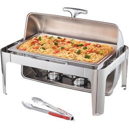 VEVOR Set de vase rotunde din oțel inoxidabil 5,38 L 4 buc. Încălzitor de alimente, încălzitor de supă, încălzitor de mâncare, oală de supă, set de vase de frigare cu recipient de combustibil pentru bufet de catering