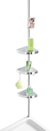 Coltar de dus telescopic WENKO premium lucios - cu 3 rafturi si oglinda, aluminiu, 27,5 x 70-260 x 20 cm, lucios