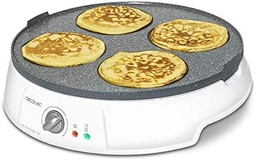 Cecotec Crepe Fun CrepeStone Twin, 1200 w putere si piatra de acoperire antiaderenta din piatra ecologica cu placa reversibila pentru prepararea clatitelor sau a 4 clatite