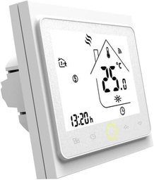 MOES Smart Thermostat - Controler de temperatură WiFi pentru încălzirea cazanelor cu apă și gaz, alb - Telecomandă prin Smart Life/Tuya APP - Compatibil cu Alexa și Google Home - Suportă doar rețele de 2,4 GHz