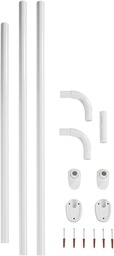 Tijă de duș în unghi WENKO pentru căzi și căzi de duș, 3 opțiuni diferite de combinație, tijă extra lată (Ø25mm), instalație de găurire, aluminiu rezistent la rugină și durabil, alb