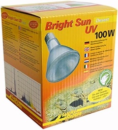 Lucky Reptile Bright Sun UV Desert - Lampă cu halogenuri metalice de 100 W pentru prize E27 - lampă de terariu cu spectru de lumină naturală - lampă de căldură cu radiații UVA și UVB - lampă UV pentru reptile din deșert