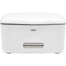 Dispenser Zagg OXO Good Grips pentru șervețele pentru față, mâini și șervețele care se pot spăla, 18/8 Edelstahl, Weiss, 5,88" L x 6,62" L x 3,38" H