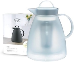 alfi DAN TEA 1.00l, transparent, ulcior de vid din plastic cu inserție igienica din sticlă securizată, capac cu filet, piesa de design, filtru de ceai integrat pentru ceai liber, ceainic, fără BPA