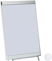 Hârtie flipchart Relaxdays, hârtie de moderare bifată, bloc de 50 de coli, 60 g/m², perforare în 6 ori, 57,5 x 81 cm, alb, 1 bucată