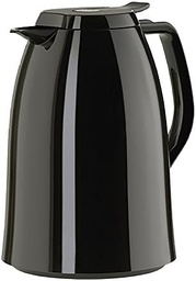 Emsa 517009 ulcior vidat Mambo | 1,5 litri | Închidere rapidă cu vârf | 100% strâns | Se pastreaza cald timp de 12 ore / rece timp de 24 de ore Negru lucios