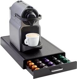 Amazon Basics Cutie cu 1 sertar pentru depozitarea capsulelor de cafea Nespresso Originalline, plastic, capacitate: 50 capsule, capacitate de incarcare 4,5 kg, negru