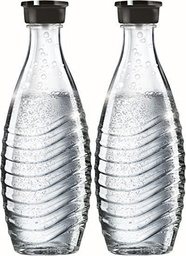 Carafa de sticlă SodaStream DuoPack, sticle de schimb potrivite pentru aparatul de sifon SodaStream Crystal și Penguin, 2 carafe de sticlă de 0,6 L