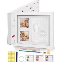 BURNNOVE Amprenta Bebeluşului 28 x 23 cm Set Amprenta Bebeluşului cu Forme Litere şi Numere Gipsat Mâină şi Picior pentru Bebeluş Set Amprentă pentru Bebeluş Cadou pentru Baby Shower Cadou pentru Baby Shower