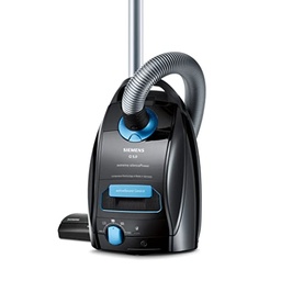 Aspirator Siemens cu sac Q5.0 extreme silencePower VSQ5X1230, aspirator, ideal pentru alergici, filtru igienic, putere de aspirare puternica, duza podea pentru parchet, covor, gresie, 850 W, negru