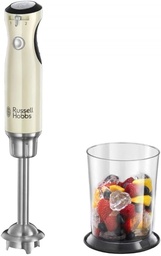 Blender de mână Russell Hobbs [blender de mână] retro smântână (pașcă dozatoare + capac, fără BPA, se poate spăla în mașina de spălat vase, tehnologie infinity mix, pentru smoothie, supe, sosuri, alimente pentru copii) tocator vintage 25232-56