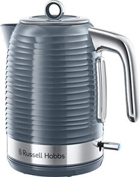 Fierbător Russell Hobbs [1,7 l, 2400 W] Inspire Grey cu structură de înaltă calitate, lucioasă (funcție de gătit sub presiune, filtru de calcar detașabil, indicator de nivel al apei, capac detașabil) ceainic 24363-70