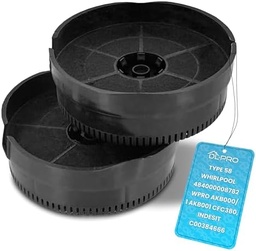 DL-pro 2 x filtru de carbon activ Filtru de carbon pentru Whirlpool 484000008782 Tip 58 Ikea Nyttig FIL 220 CFC0038000 DG81-02468A hota extractiva