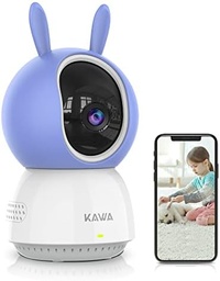 Cameră de supraveghere interioară KAWA, cameră IP 2K 360° pentru supravegherea locuinței, monitor pentru bebeluși WiFi 2.4G, cameră pentru animale de companie, funcție interfon, detectarea mișcării, stocare card cloud/TF, compatibil cu Alexa