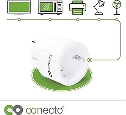 Set priză radio conecto®: 4x priză radio și 1x telecomandă, utilizare în interior, 2300 wați, design compact, alb